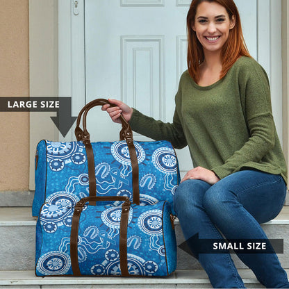 Australia Indigenous Prostate Cancer Prevention Travel Bag Blue Ribbon Aboriginal Art
