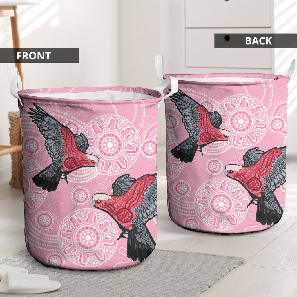Pink Galah Aussie Aboriginal Laundry Basket Soaring High