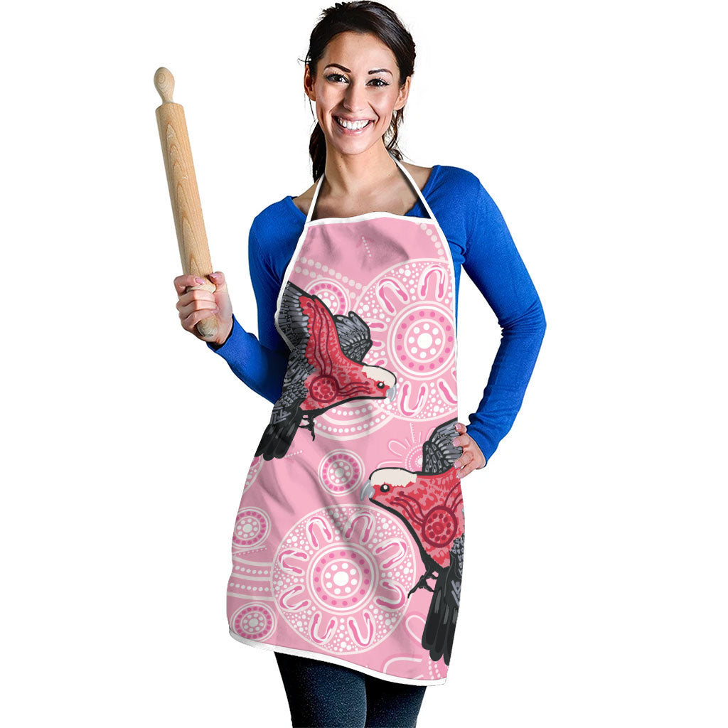 Pink Galah Aussie Aboriginal Apron Soaring High