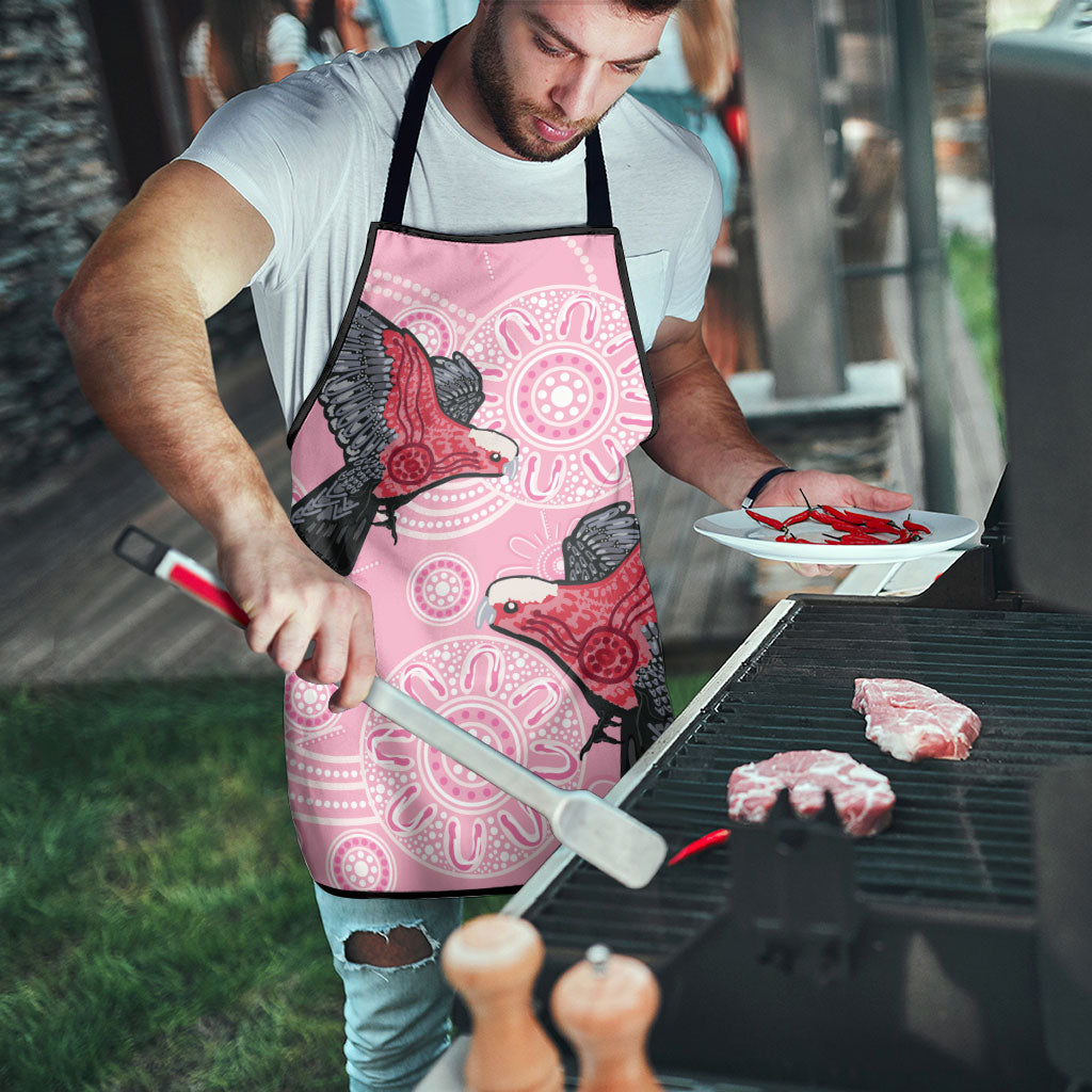 Pink Galah Aussie Aboriginal Apron Soaring High