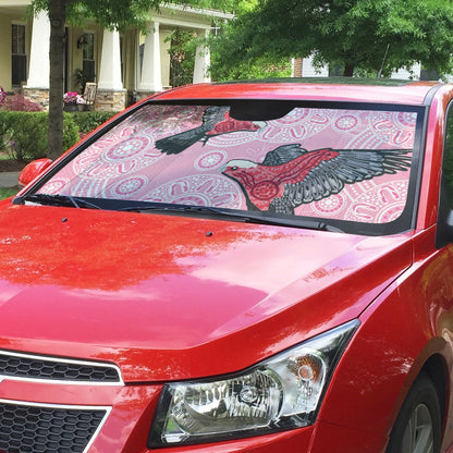 Pink Galah Aussie Aboriginal Auto Sun Shade Soaring High
