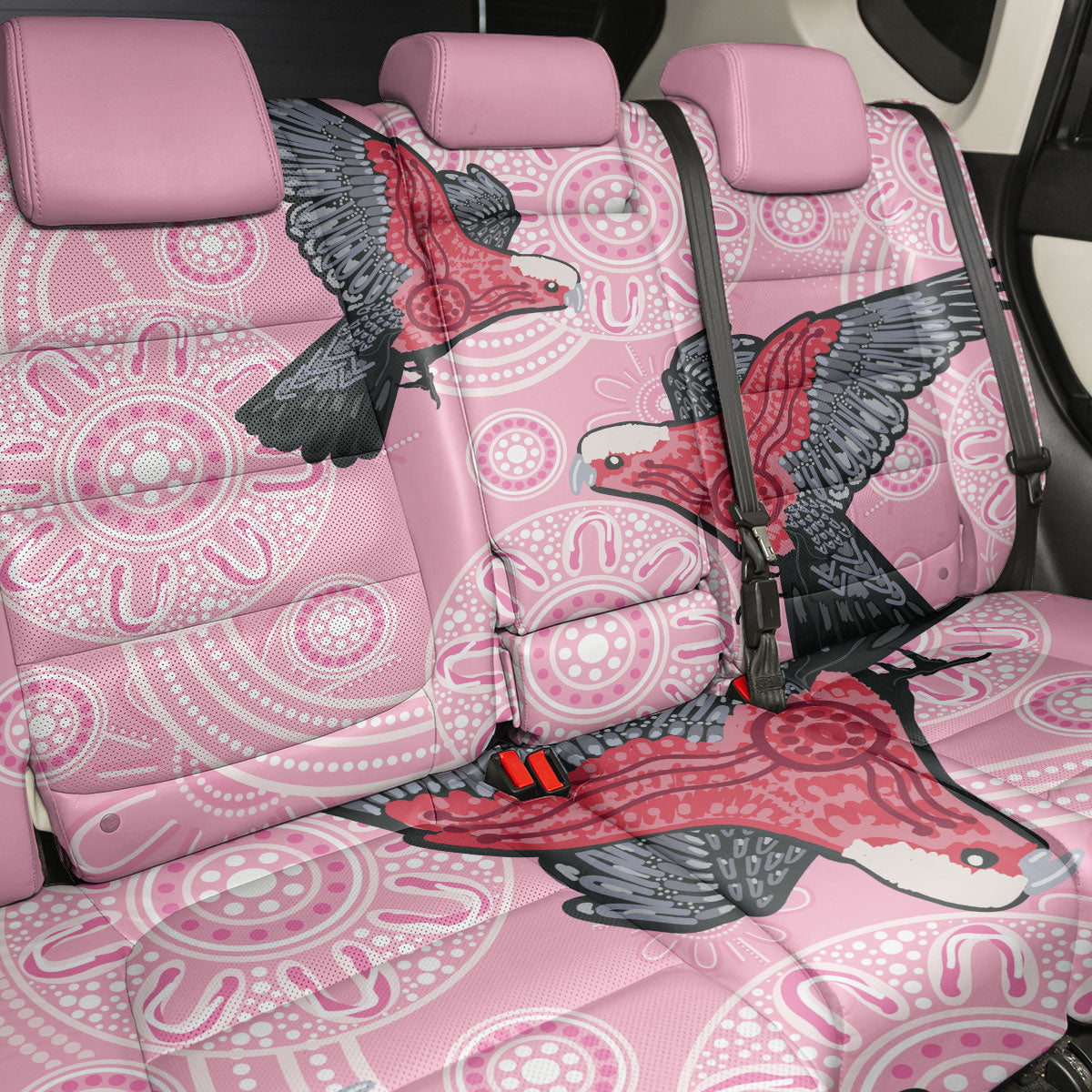 Pink Galah Aussie Aboriginal Back Car Seat Cover Soaring High