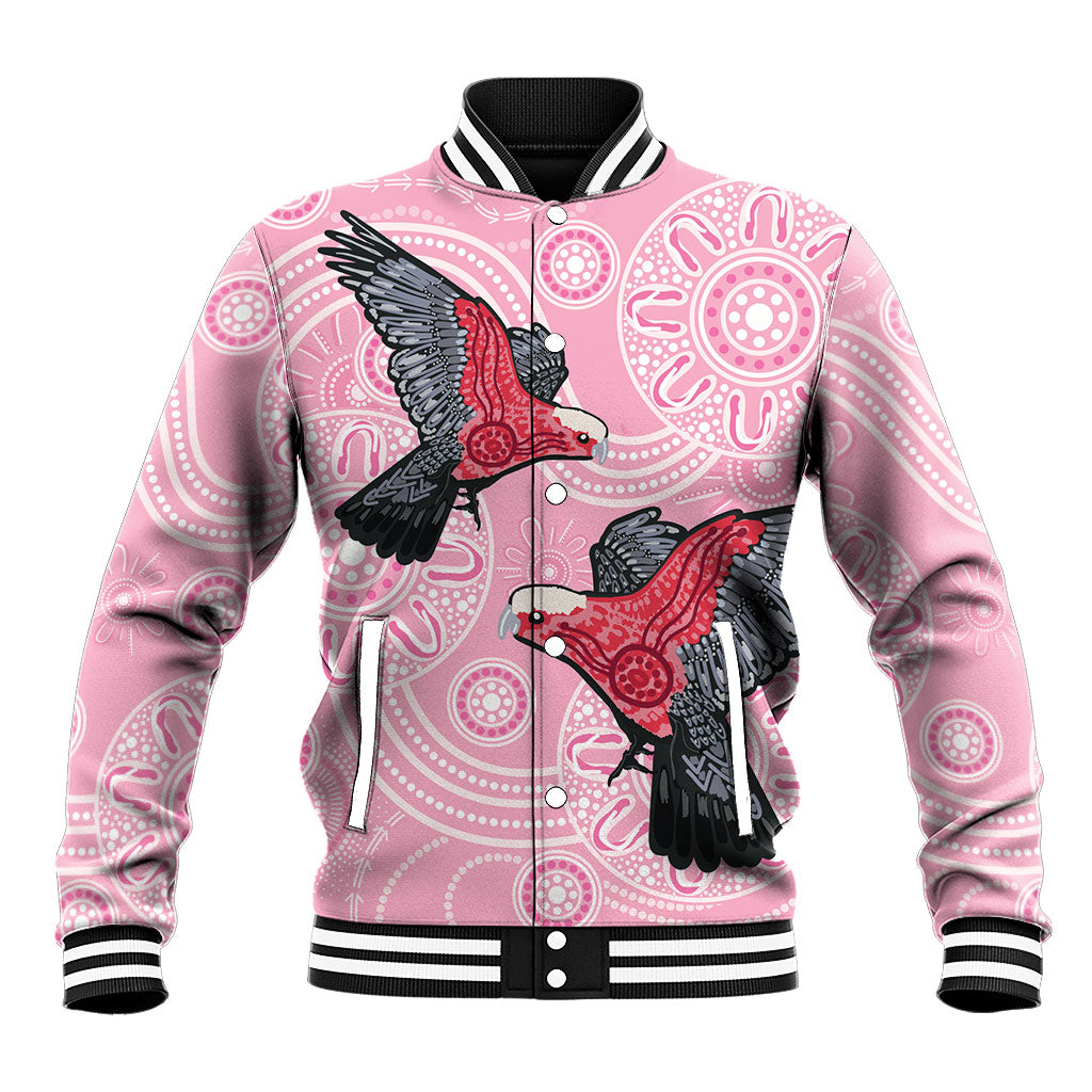 Pink Galah Aussie Aboriginal Baseball Jacket Soaring High