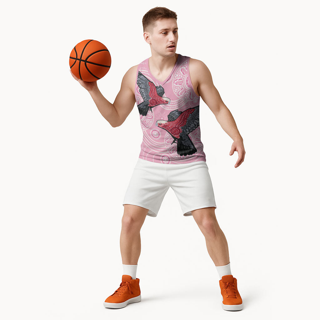 Pink Galah Aussie Aboriginal Basketball Jersey Soaring High