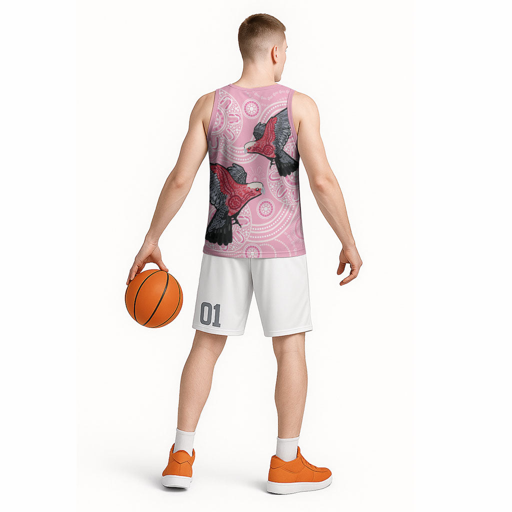 Pink Galah Aussie Aboriginal Basketball Jersey Soaring High