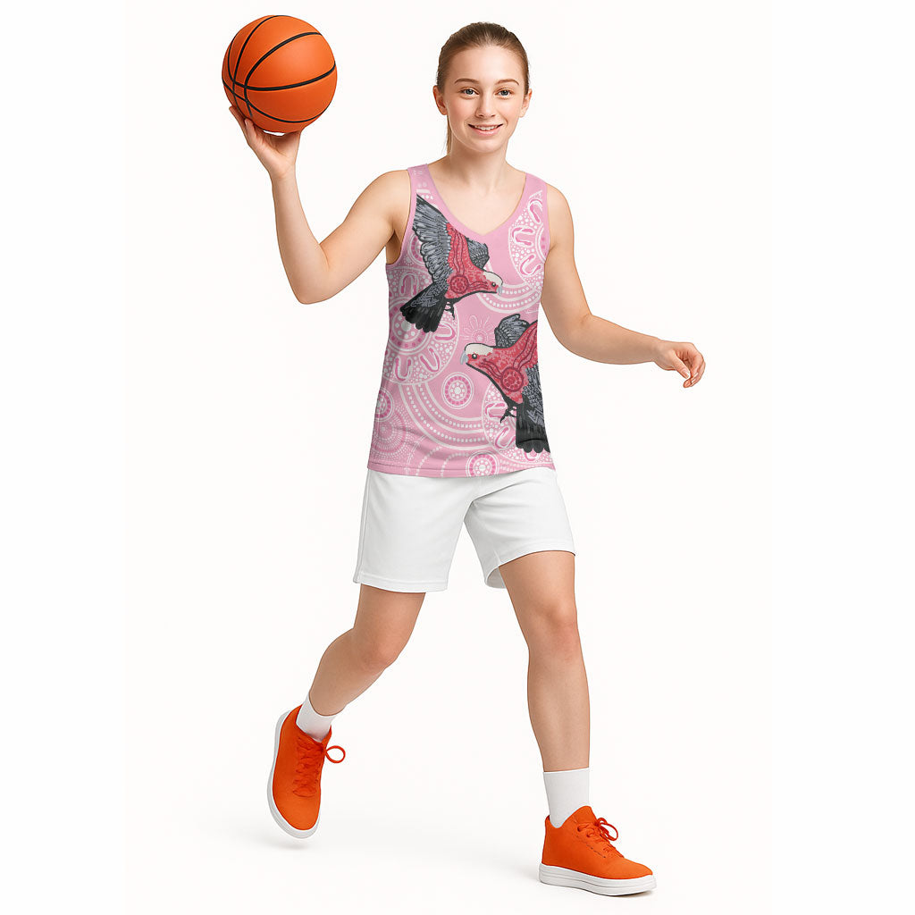 Pink Galah Aussie Aboriginal Basketball Jersey Soaring High