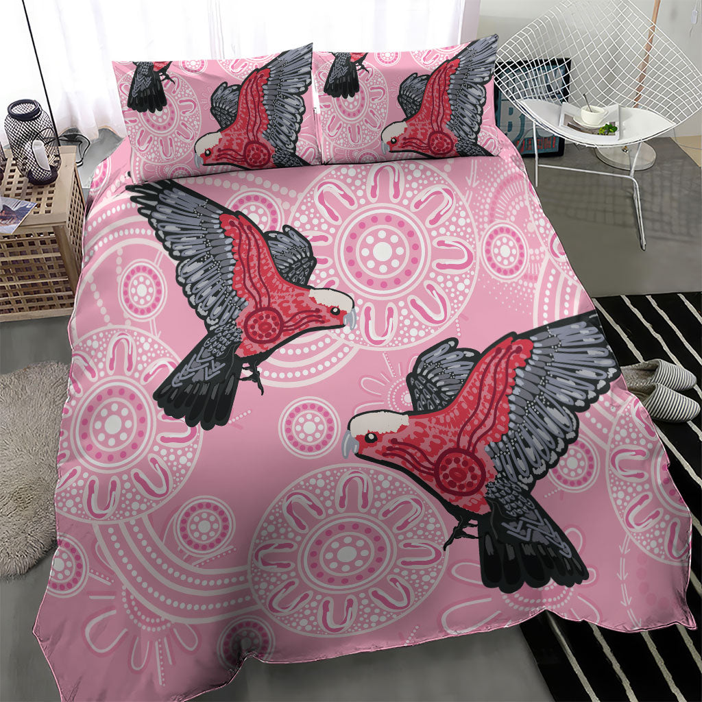 Pink Galah Aussie Aboriginal Bedding Set Soaring High
