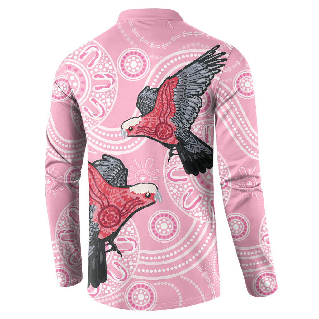 Pink Galah Aussie Aboriginal Button Sweatshirt Soaring High