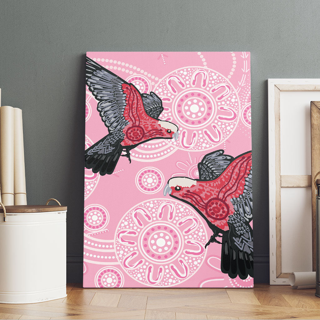 Pink Galah Aussie Aboriginal Canvas Wall Art Soaring High