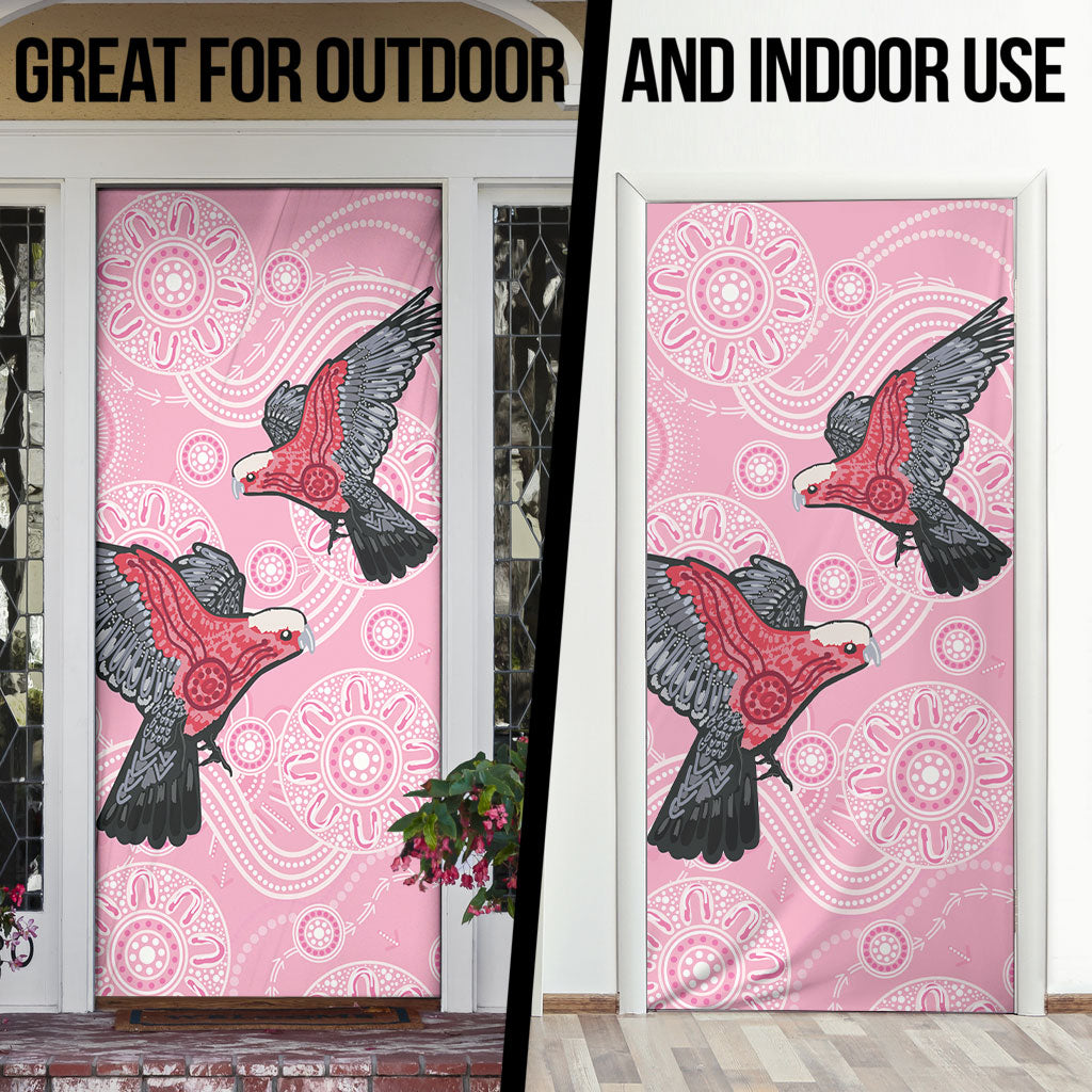 Pink Galah Aussie Aboriginal Door Cover Soaring High