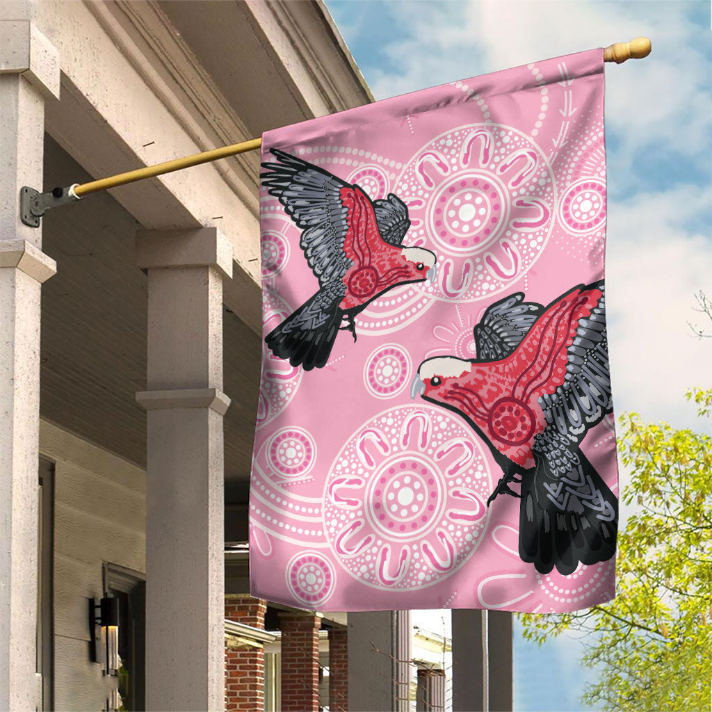 Pink Galah Aussie Aboriginal Garden Flag Soaring High