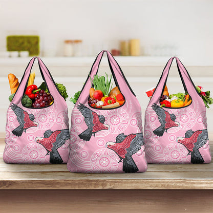 Pink Galah Aussie Aboriginal Grocery Bag Soaring High