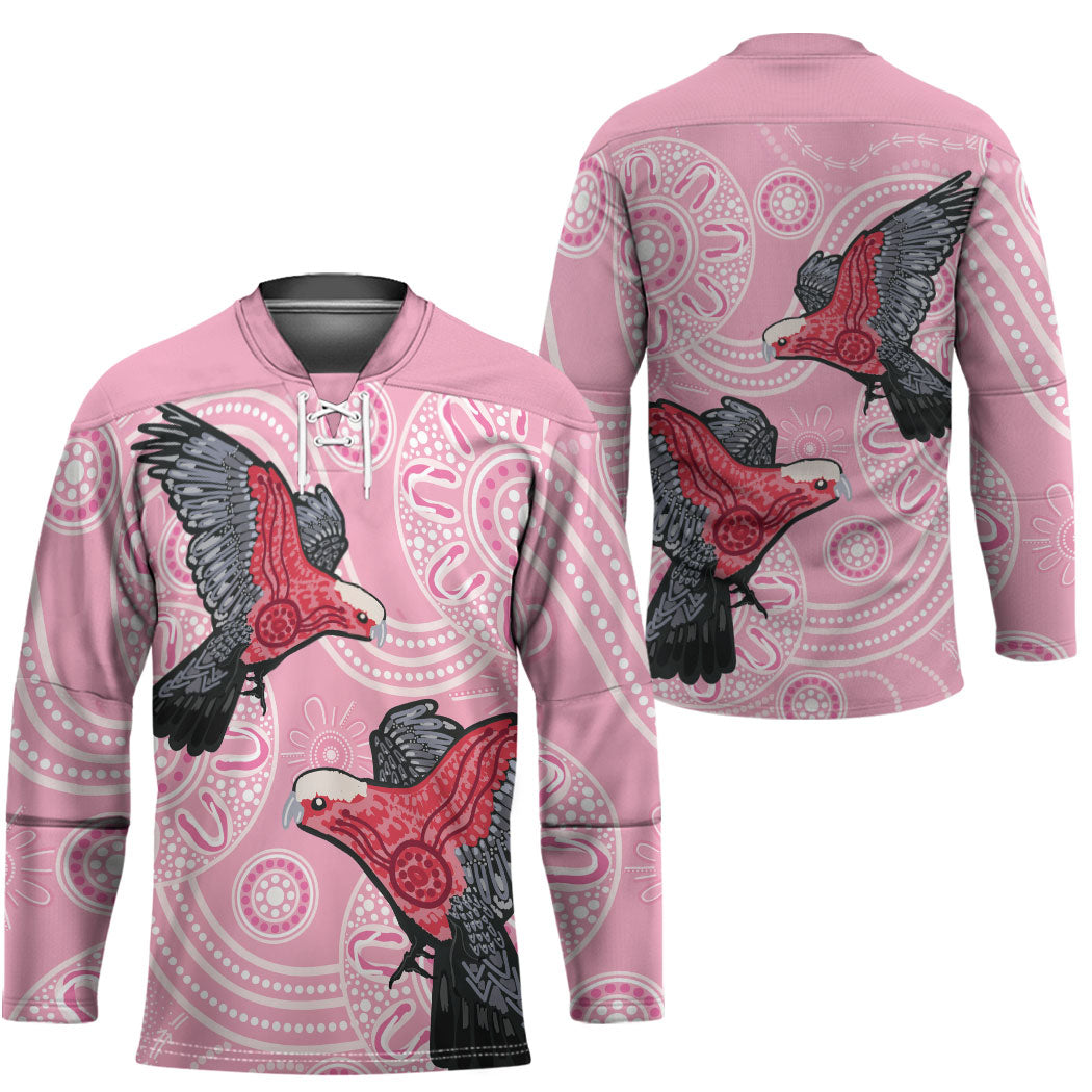 Pink Galah Aussie Aboriginal Hockey Jersey Soaring High
