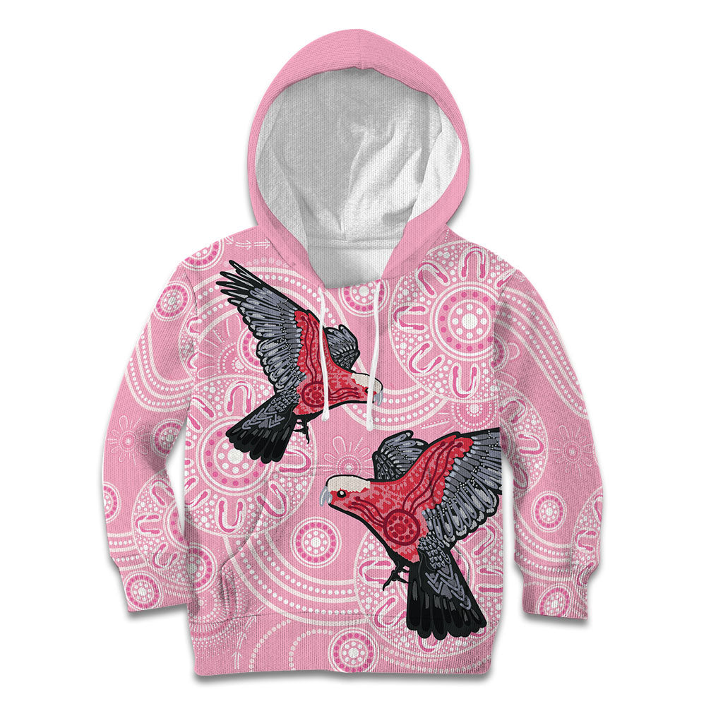 Pink Galah Aussie Aboriginal Kid Hoodie Soaring High