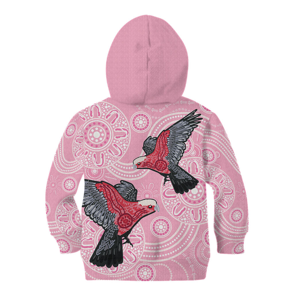 Pink Galah Aussie Aboriginal Kid Hoodie Soaring High