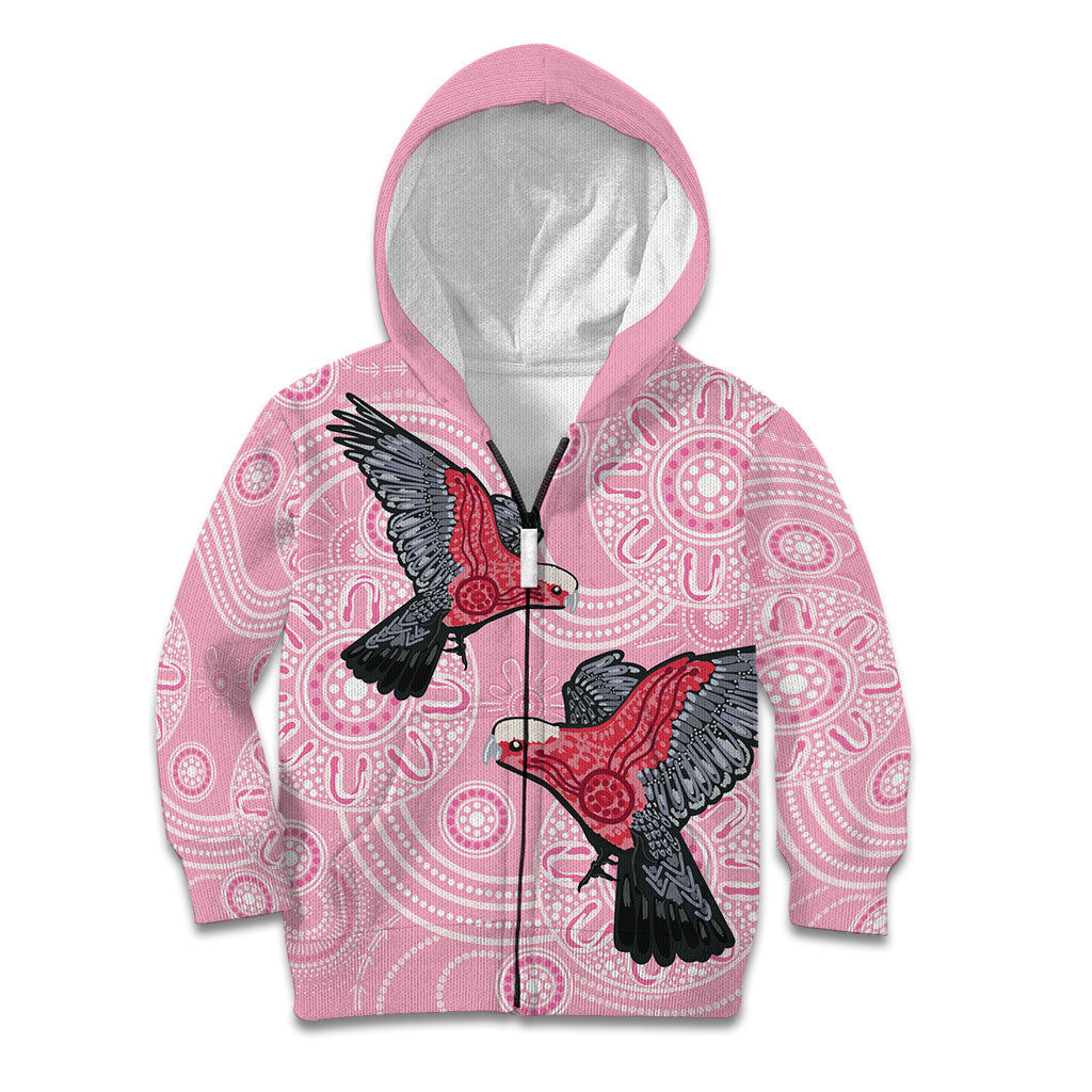 Pink Galah Aussie Aboriginal Kid Hoodie Soaring High