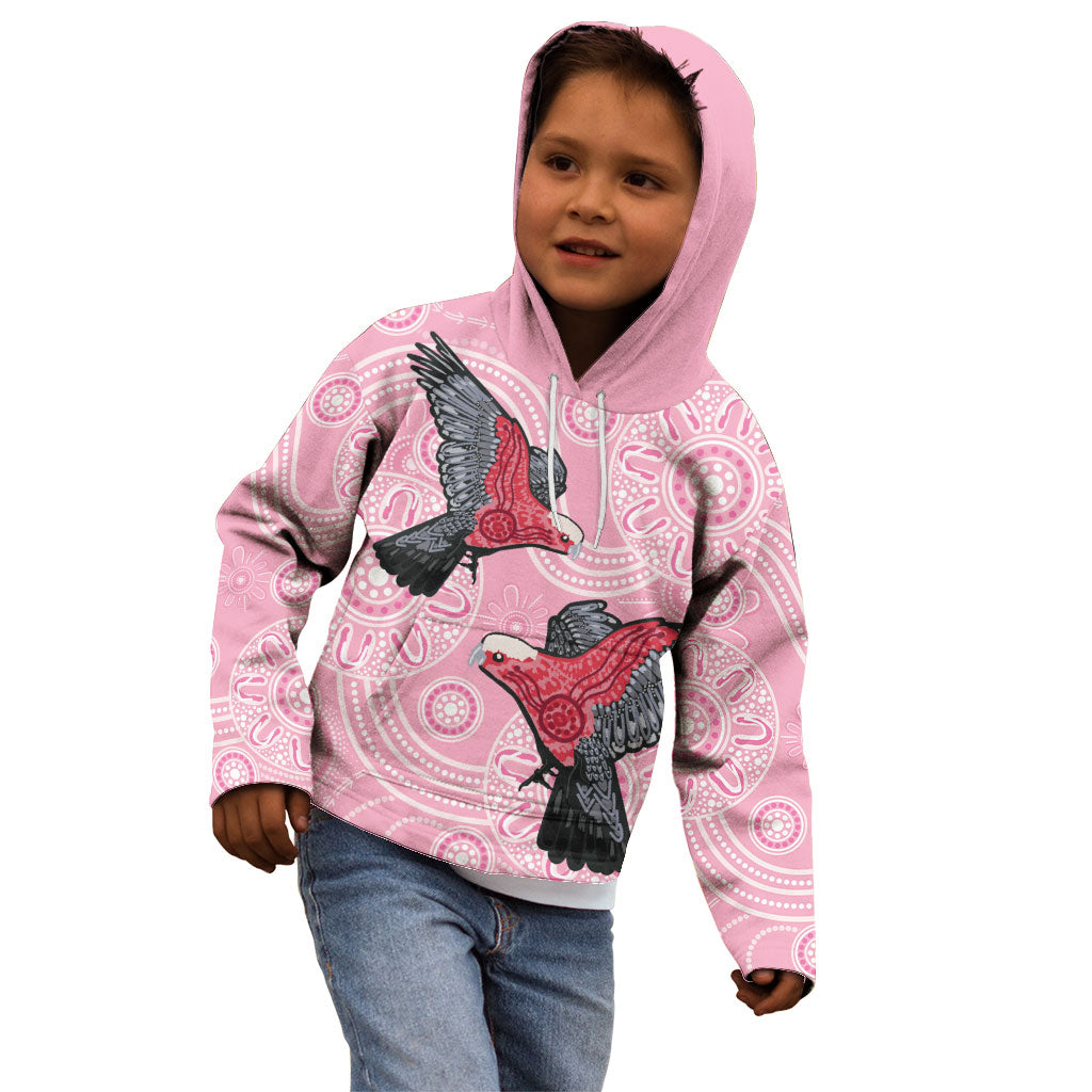 Pink Galah Aussie Aboriginal Kid Hoodie Soaring High