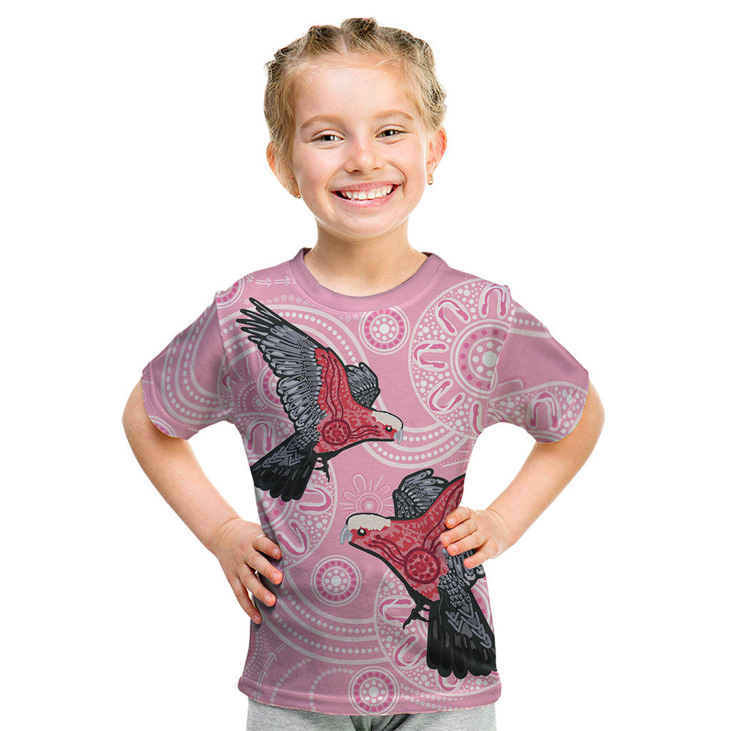 Pink Galah Aussie Aboriginal Kid T Shirt Soaring High
