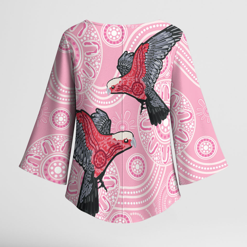 Pink Galah Aussie Aboriginal Kimono Sleeve Blouse Soaring High