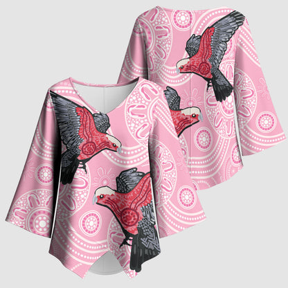 Pink Galah Aussie Aboriginal Kimono Sleeve Blouse Soaring High
