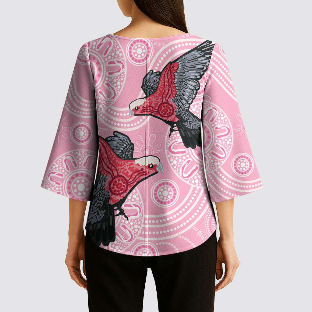 Pink Galah Aussie Aboriginal Kimono Sleeve Blouse Soaring High