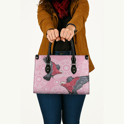 Pink Galah Aussie Aboriginal Leather Bag Soaring High