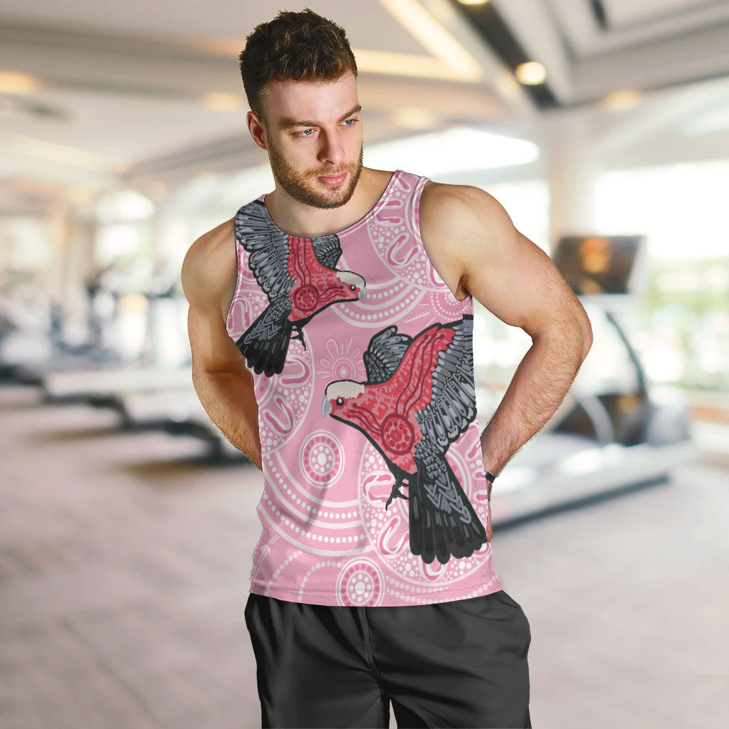 Pink Galah Aussie Aboriginal Men Tank Top Soaring High