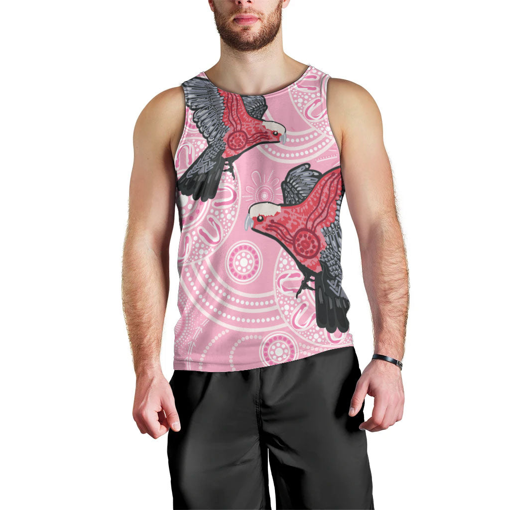 Pink Galah Aussie Aboriginal Men Tank Top Soaring High