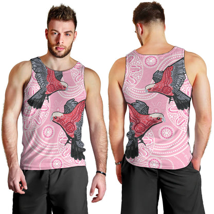 Pink Galah Aussie Aboriginal Men Tank Top Soaring High