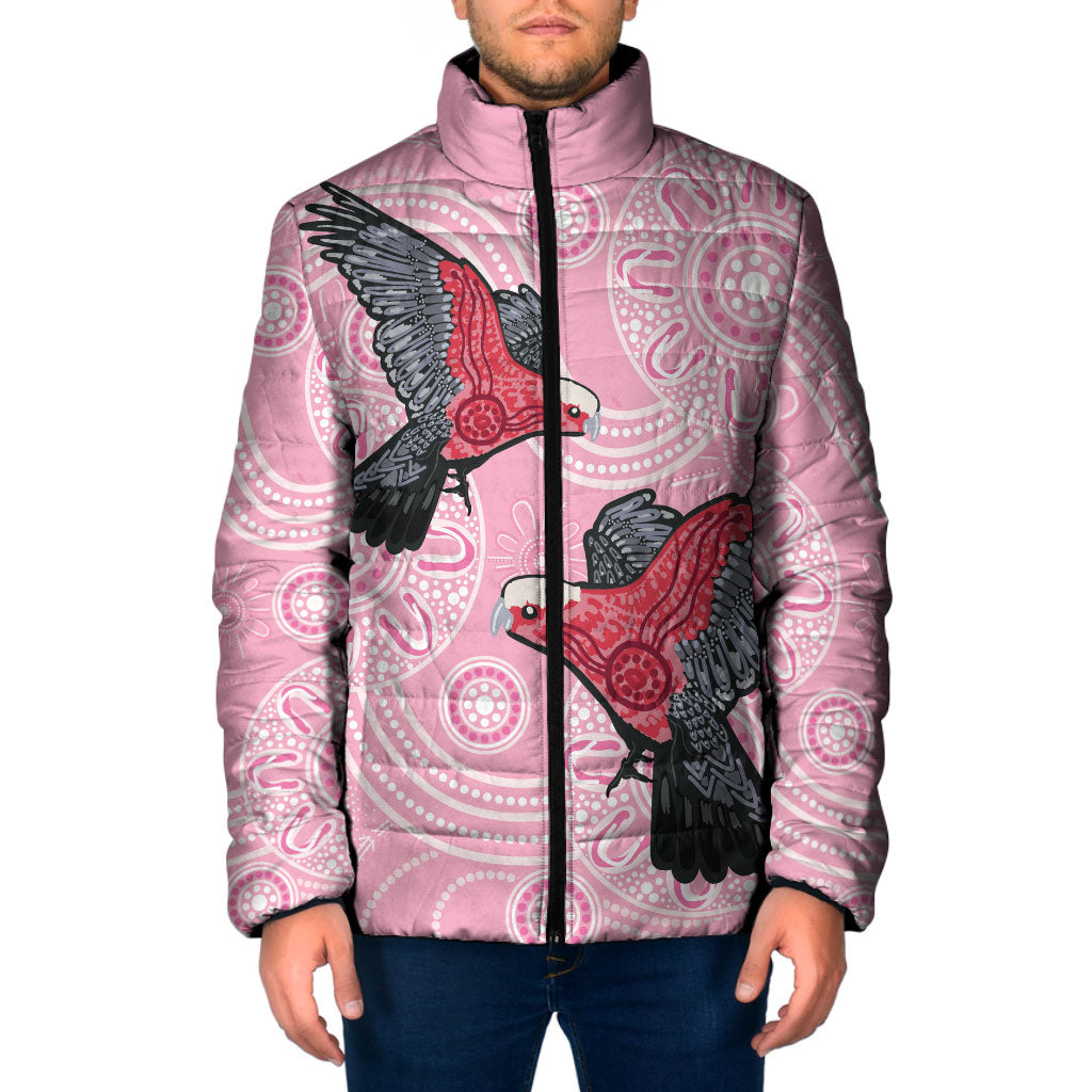Pink Galah Aussie Aboriginal Padded Jacket Soaring High