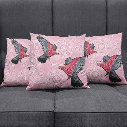 Pink Galah Aussie Aboriginal Pillow Cover Soaring High