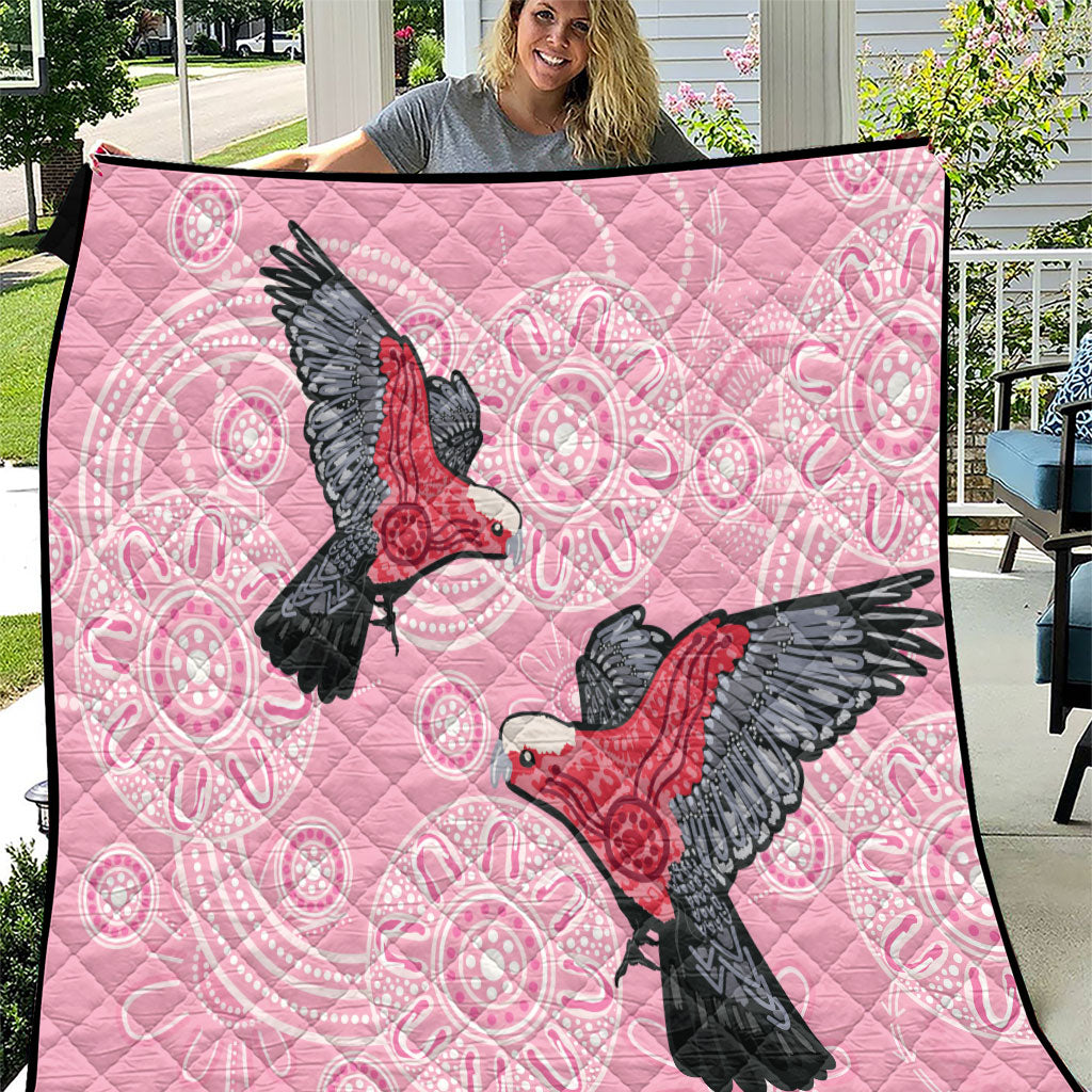 Pink Galah Aussie Aboriginal Quilt Soaring High