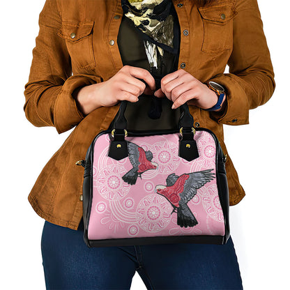 Pink Galah Aussie Aboriginal Shoulder Handbag Soaring High