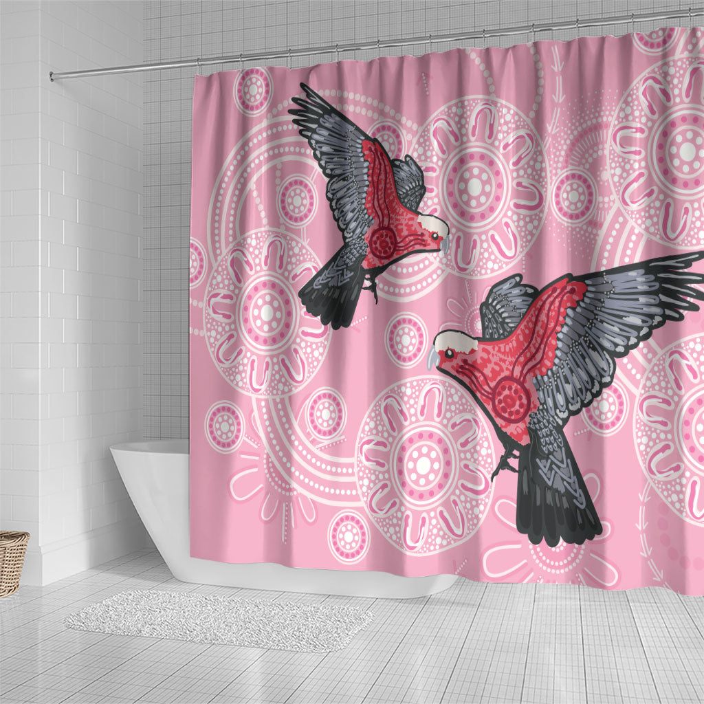 Pink Galah Aussie Aboriginal Shower Curtain Soaring High
