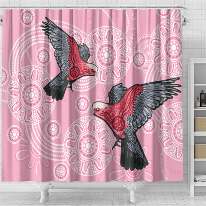 Pink Galah Aussie Aboriginal Shower Curtain Soaring High