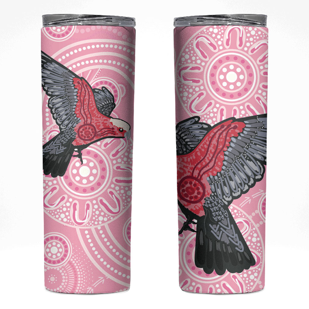 Pink Galah Aussie Aboriginal Skinny Tumbler Soaring High