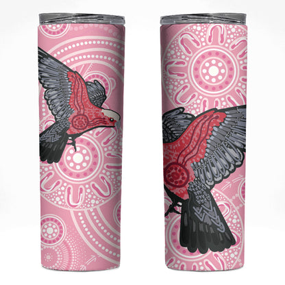 Pink Galah Aussie Aboriginal Skinny Tumbler Soaring High