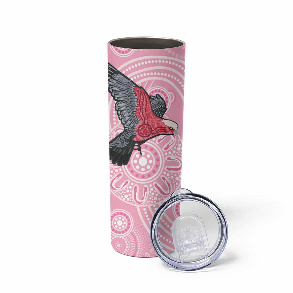 Pink Galah Aussie Aboriginal Skinny Tumbler Soaring High