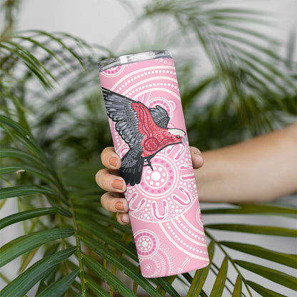 Pink Galah Aussie Aboriginal Skinny Tumbler Soaring High