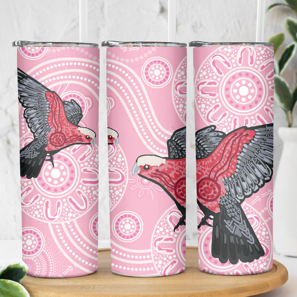 Pink Galah Aussie Aboriginal Skinny Tumbler Soaring High