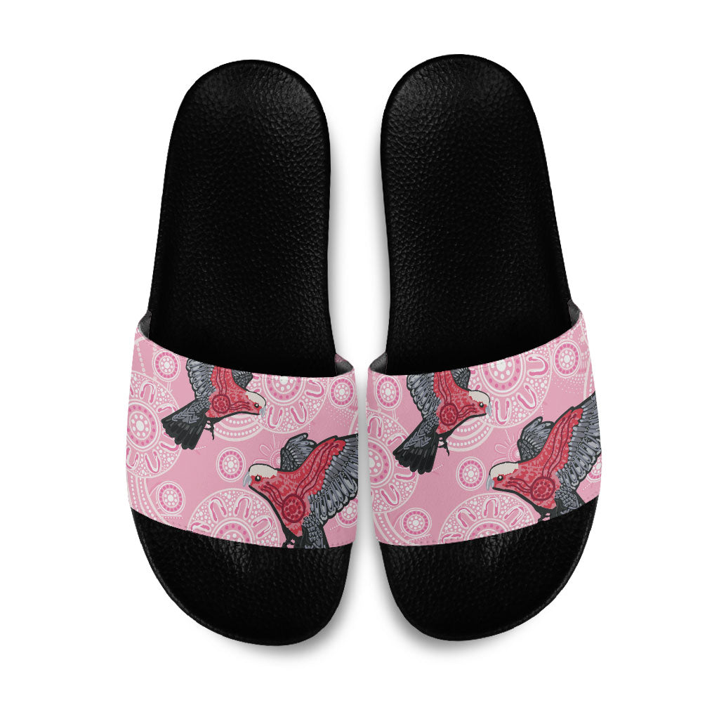 Pink Galah Aussie Aboriginal Slide Sandals Soaring High