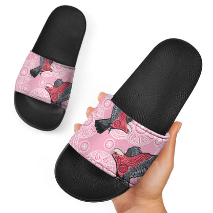 Pink Galah Aussie Aboriginal Slide Sandals Soaring High