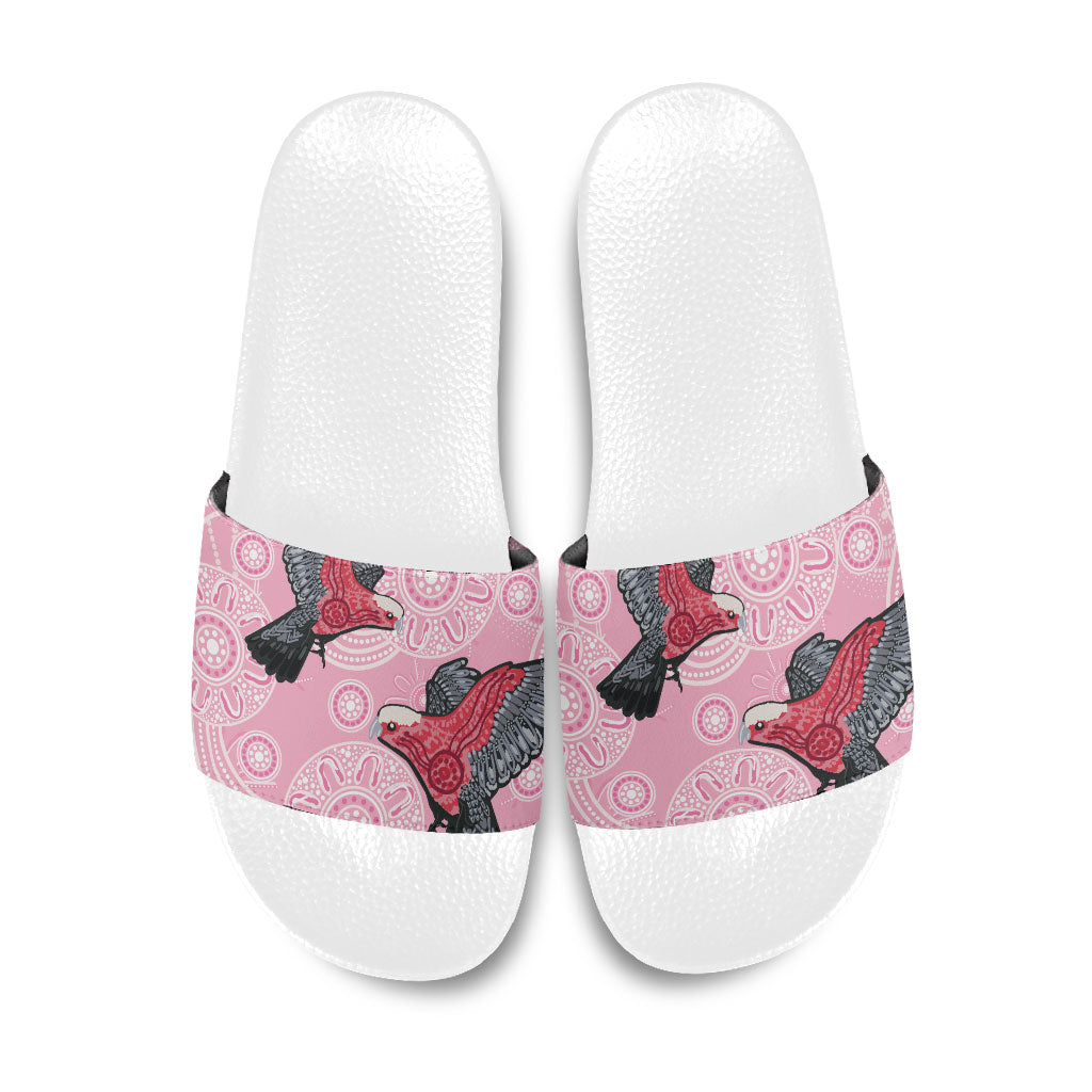 Pink Galah Aussie Aboriginal Slide Sandals Soaring High
