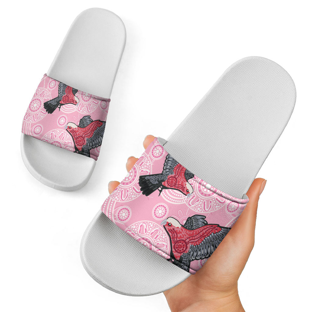Pink Galah Aussie Aboriginal Slide Sandals Soaring High