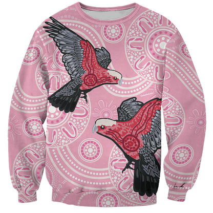 Pink Galah Aussie Aboriginal Sweatshirt Soaring High