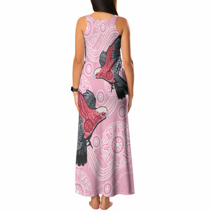 Pink Galah Aussie Aboriginal Tank Maxi Dress Soaring High