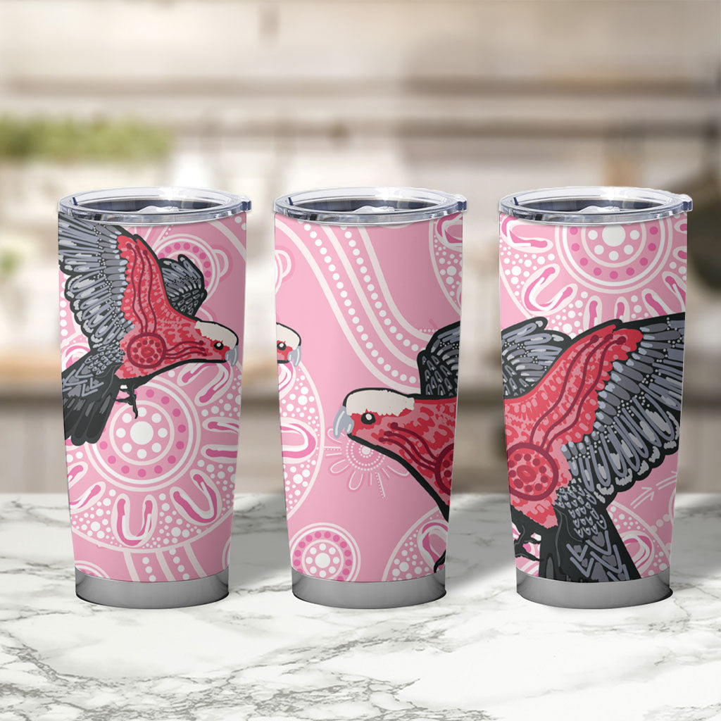 Pink Galah Aussie Aboriginal Tumbler Cup Soaring High