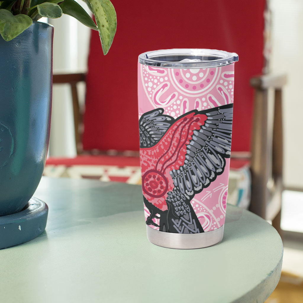 Pink Galah Aussie Aboriginal Tumbler Cup Soaring High