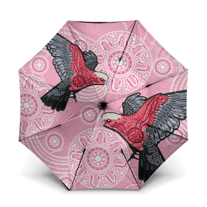 Pink Galah Aussie Aboriginal Umbrella Soaring High