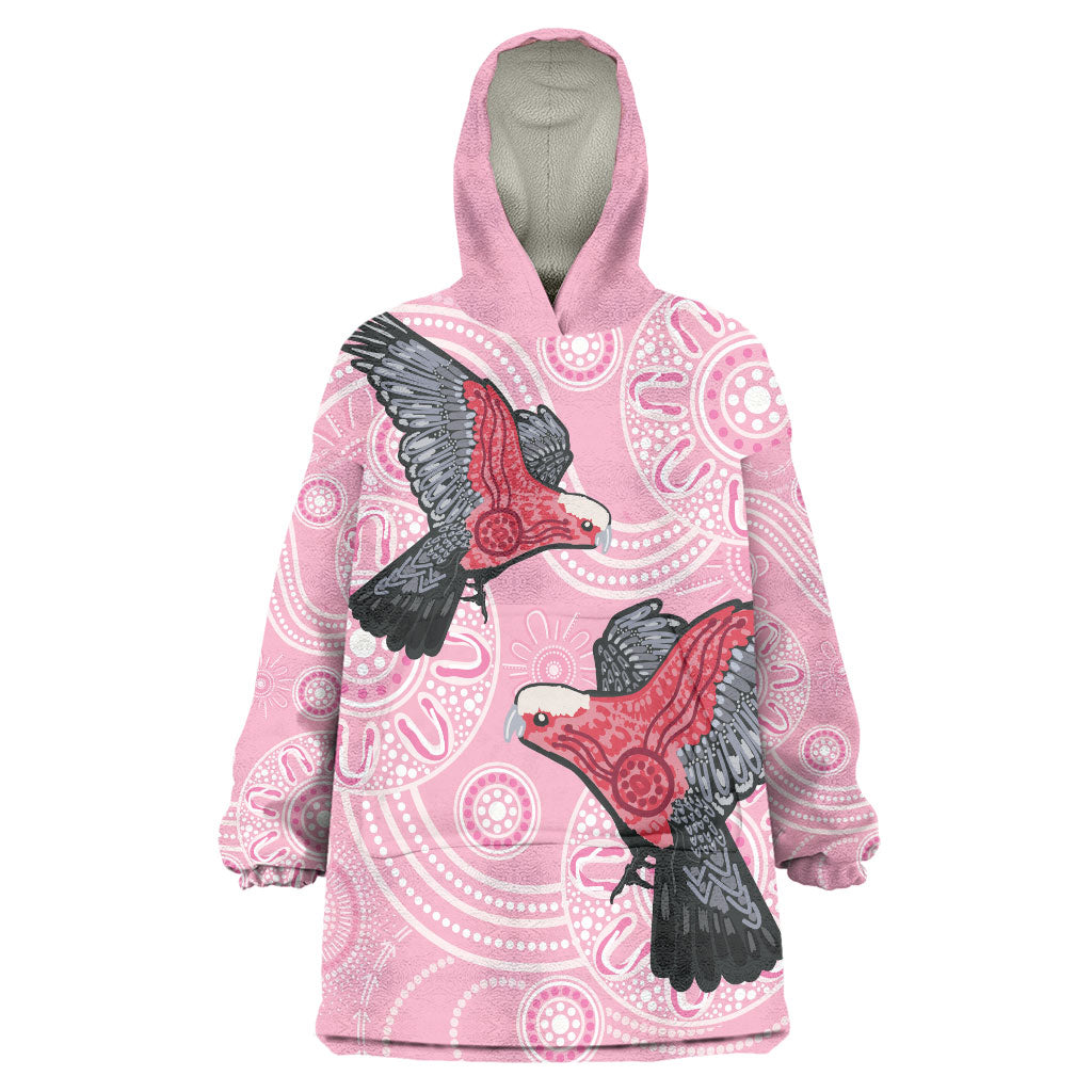 Pink Galah Aussie Aboriginal Wearable Blanket Hoodie Soaring High